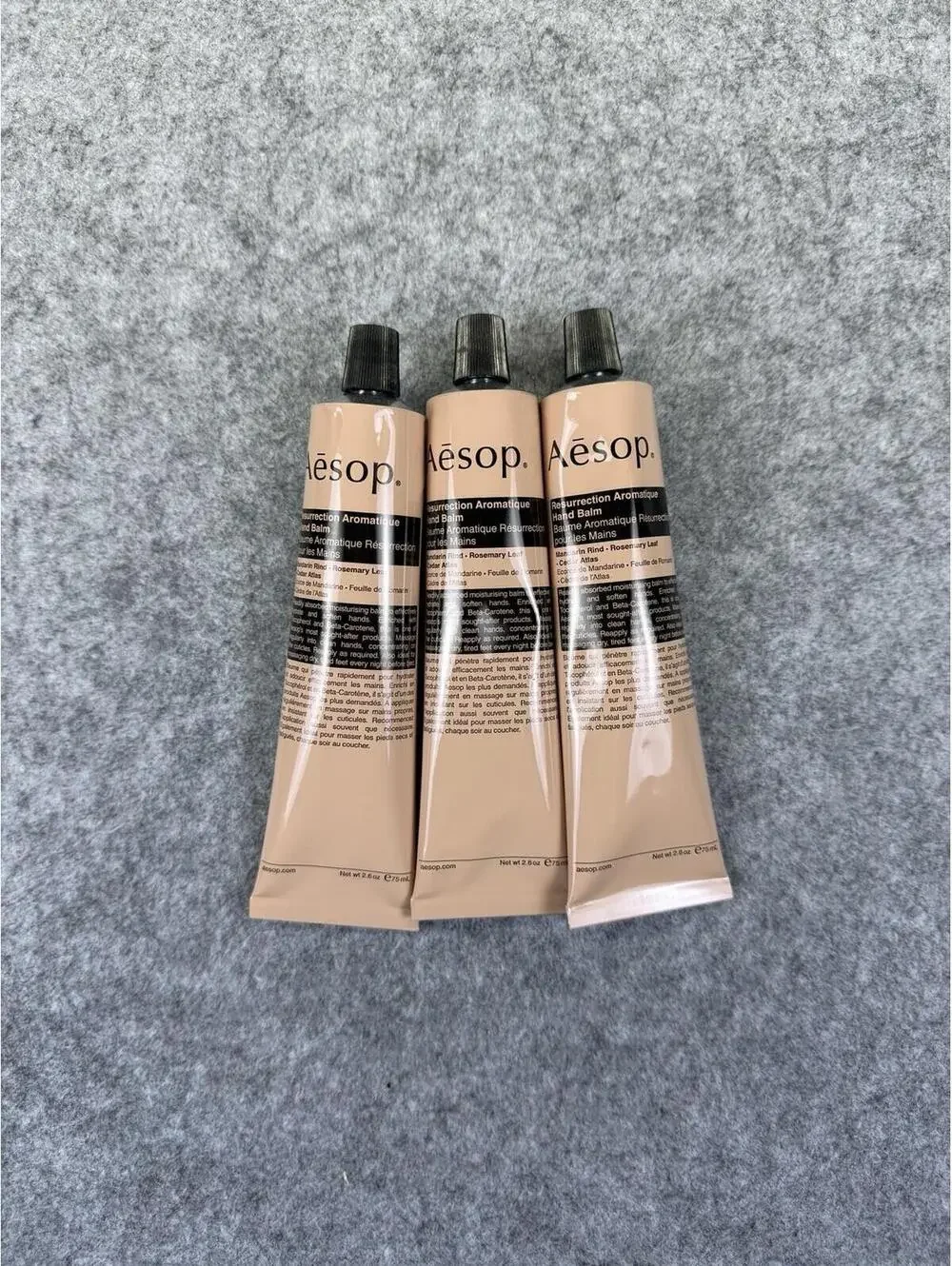 3 X Aesop Resurrection Aromatique Hand Balm 2.6 oz / 75ml New in Box Three Pack